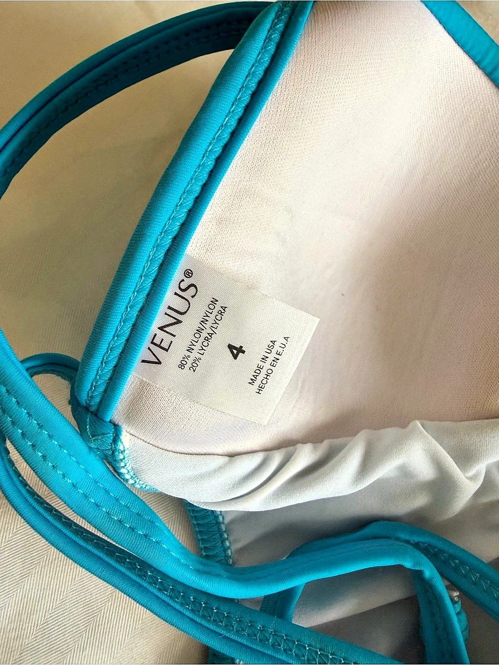 VENUS Blue One-Piece Swimsuit Size 4 - Picture 3 of 3